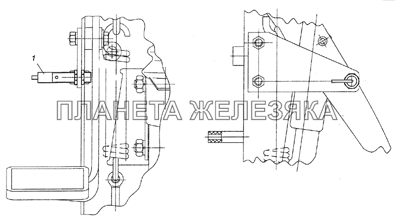 4308-4011037 Установка датчика педали сцепления КамАЗ-6522 (Euro-2, 3)